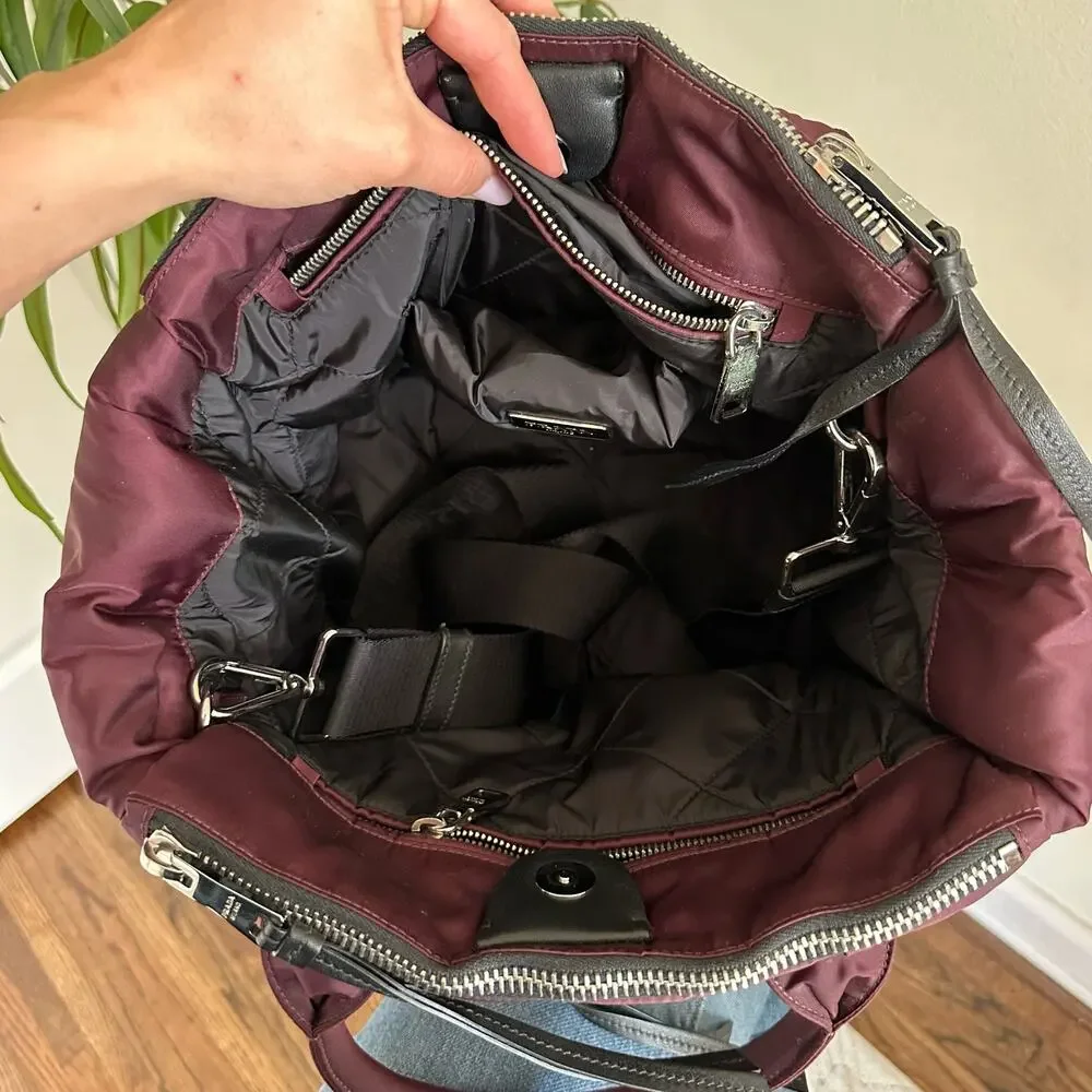 PRADA Tessuto Padded Hand Bag & Crossbody Wine Red